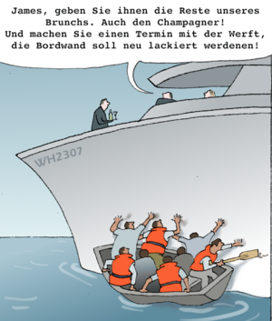 Reiche und Geflüchtete